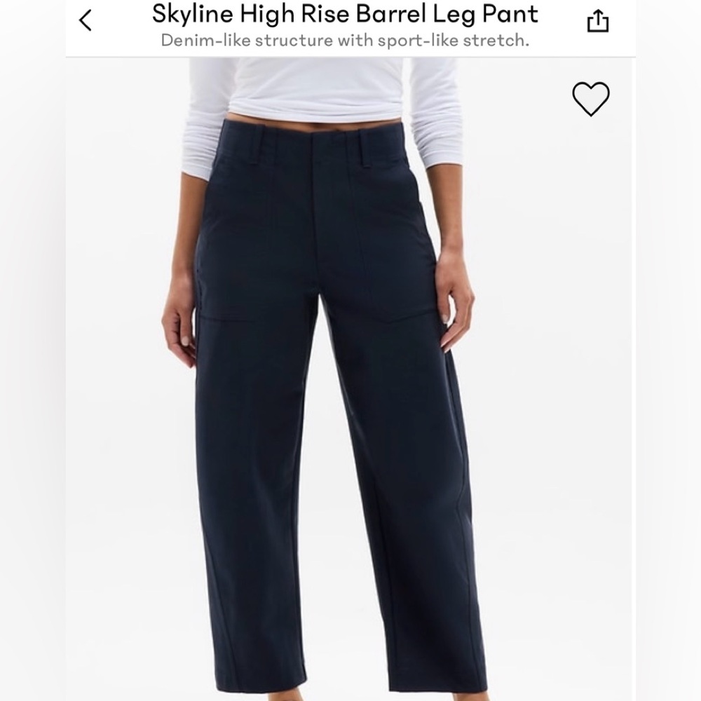 Athleta Skyline High Rise Barrel Leg Pant in Navy